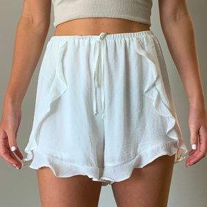 White flowy shorts